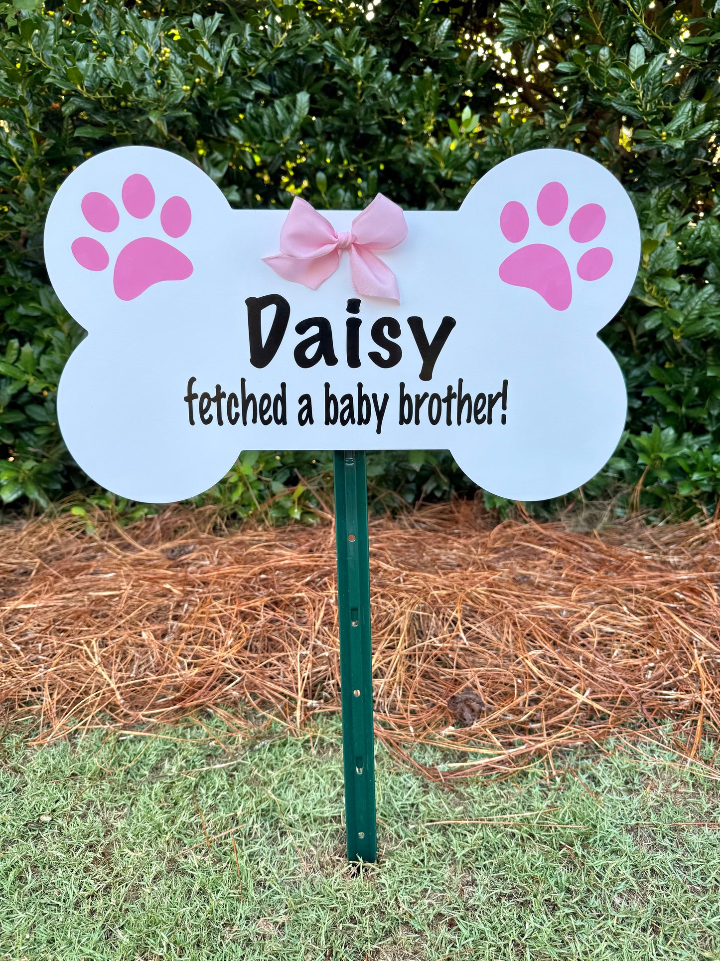 dog bone birth lawn yard celebration sign