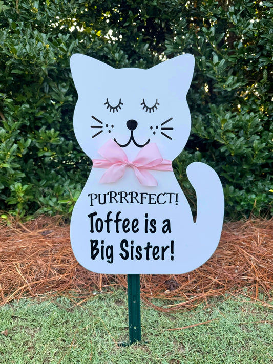 cat birth lawn yard celebration sign 